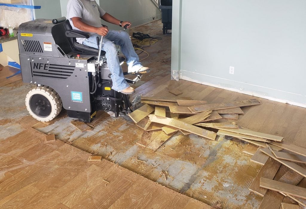 Wood Floor Removal Glued Down